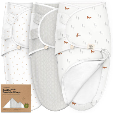 3pk Soothe Zippy Baby Swaddles 0 - 3 Months,Newborn Sleep Sack - The Bronze Butterfly