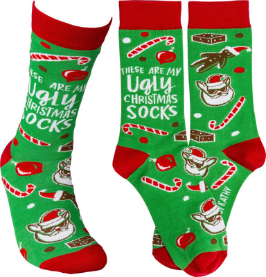 These Are My Ugly Christmas Socks | Funny Holiday Socks- The Bronze Butterfly