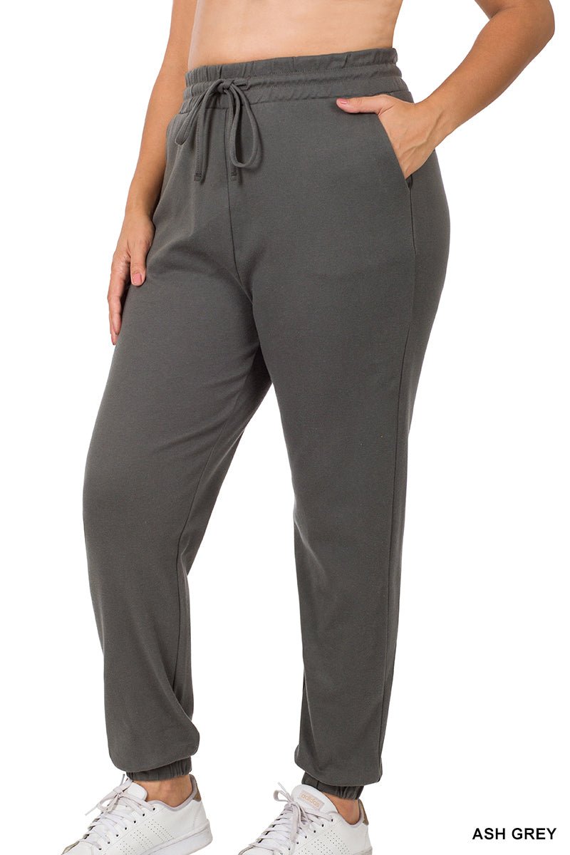 Cotton Jogger Pants - Plus Size - The Bronze Butterfly