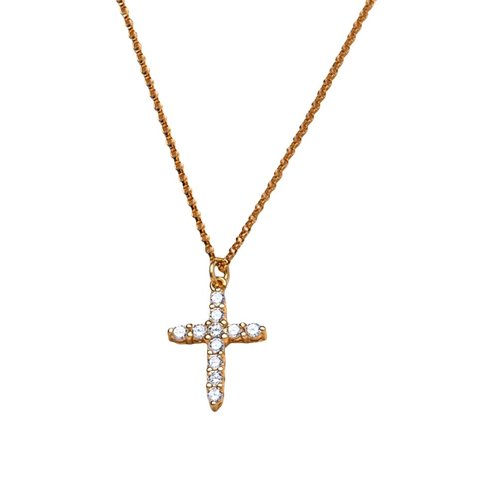 CZ Cross Necklace - The Bronze Butterfly