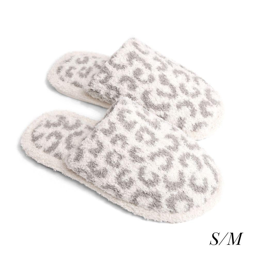 Fuzzy Leopard Print Slippers - The Bronze Butterfly