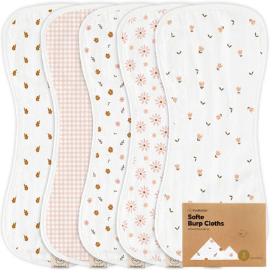 KeaBabies 5 - Pack Softe Burp Cloths - The Bronze Butterfly