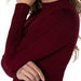 Liverpool Burgundy Mock Neck Long Sleeve - The Bronze Butterfly