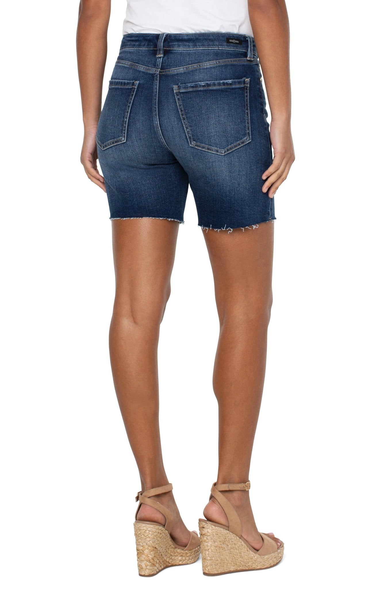 Liverpool Women's Kristy Hi - Rise Cut Hem Vintage Denim Short 7" - The Bronze Butterfly
