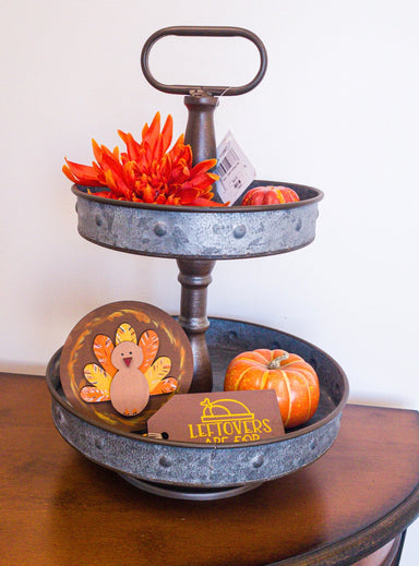 Primitives by Kathy Two Tiered Decorative Tray - The Bronze Butterfly