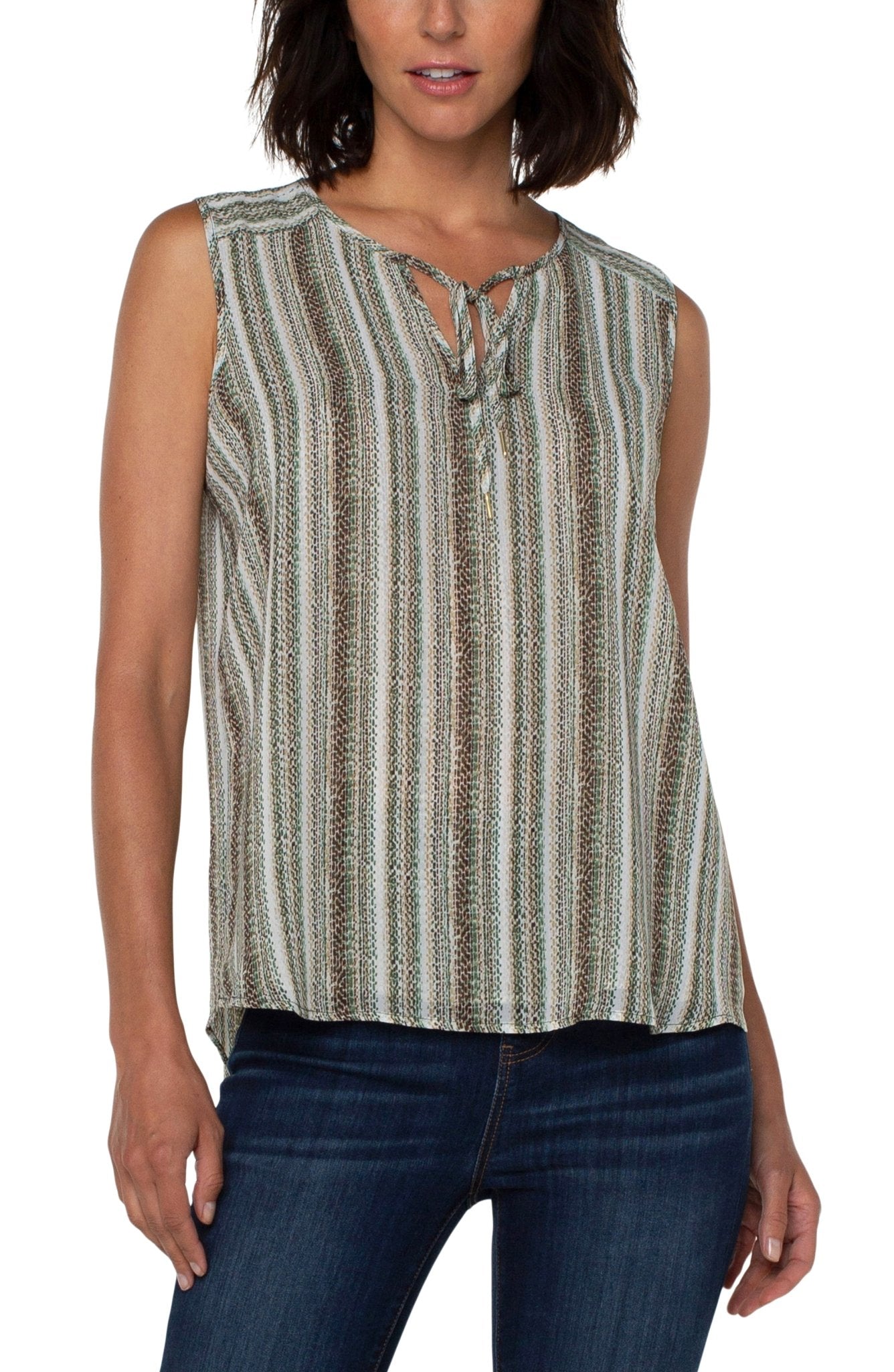 Shirred Back Sleeveless Top - The Bronze Butterfly