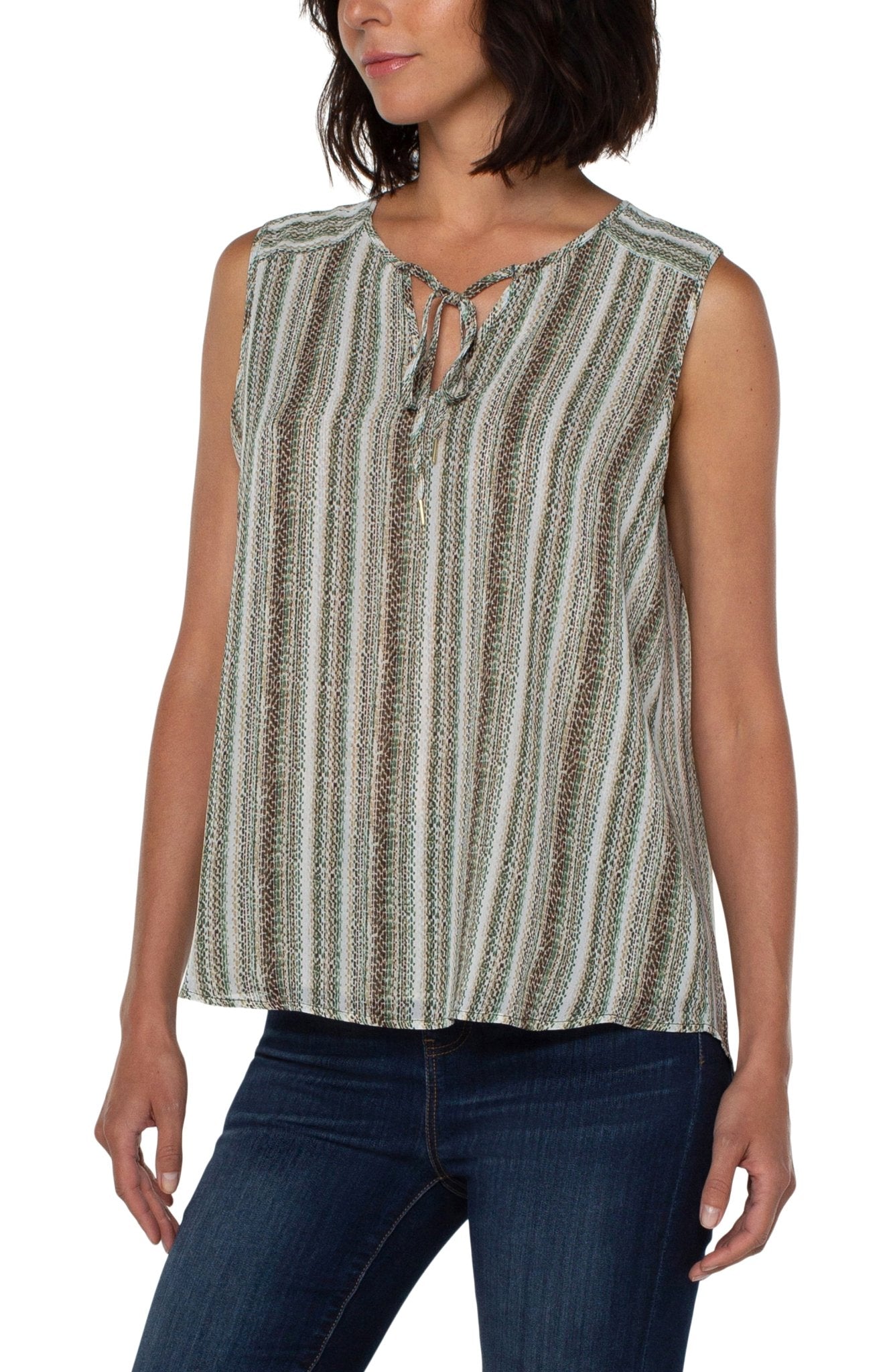 Shirred Back Sleeveless Top - The Bronze Butterfly