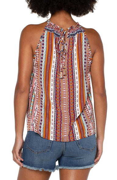 Sleevelss Halter Top with Ruffles - Liverpool - The Bronze Butterfly