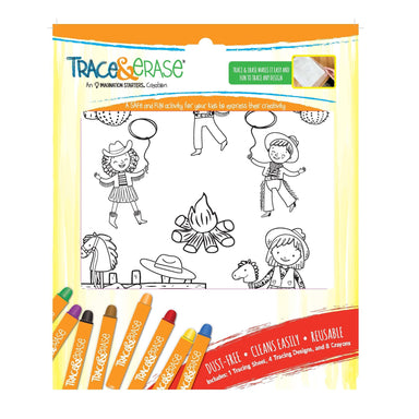 Trace Erase Cowboys Girls Drawing, Tracing Set - The Bronze Butterfly