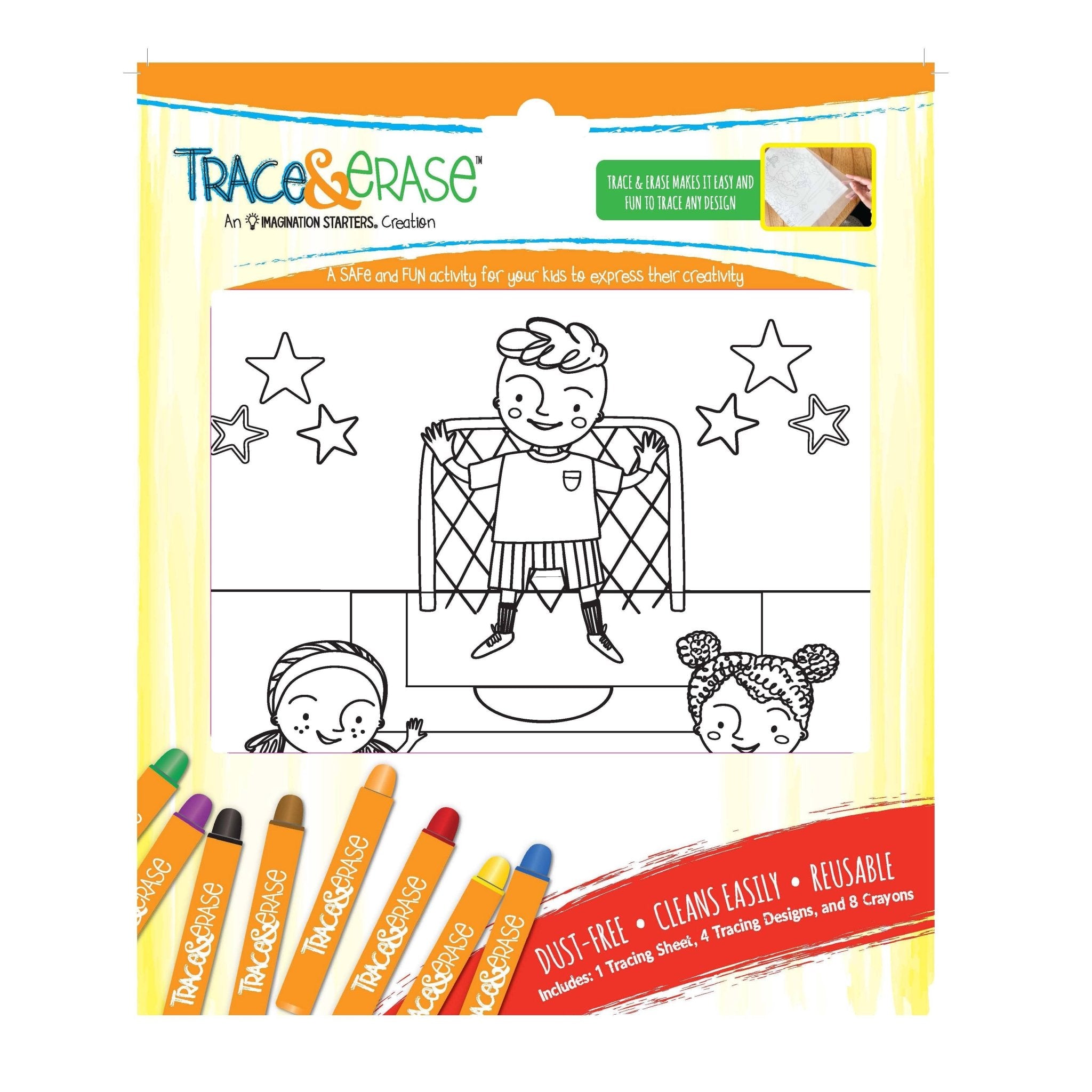 Trace Erase Soccer Drawing, Tracing Set - The Bronze Butterfly