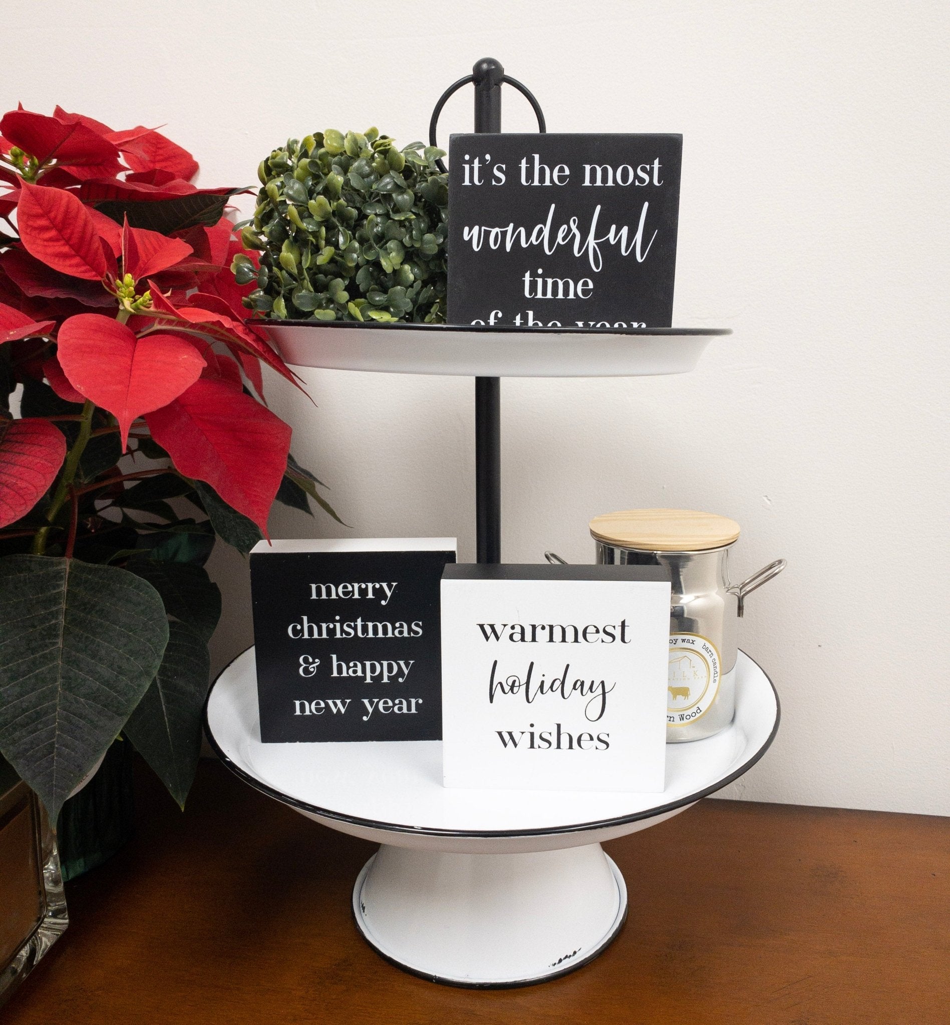 Two Tier White Enamel tray - The Bronze Butterfly