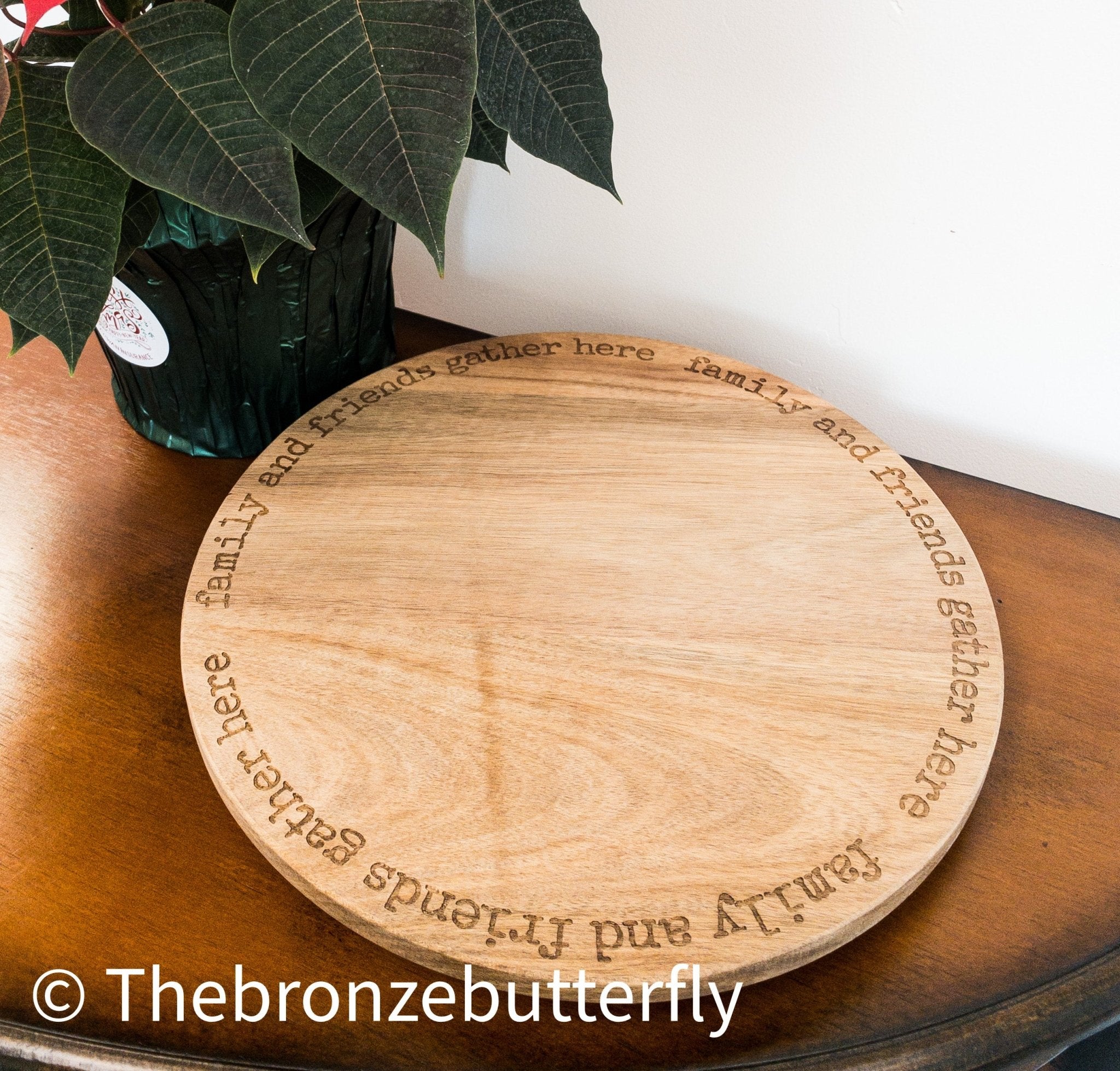 Wooden Lazy Susan Primitive by Kathy - The Bronze Butterfly